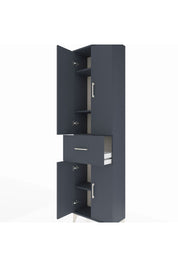 Arges Dolap 4 Raflı Tek Çekmeceli 4 Kapaklı 60x30x221 Antrasit-Antrasit