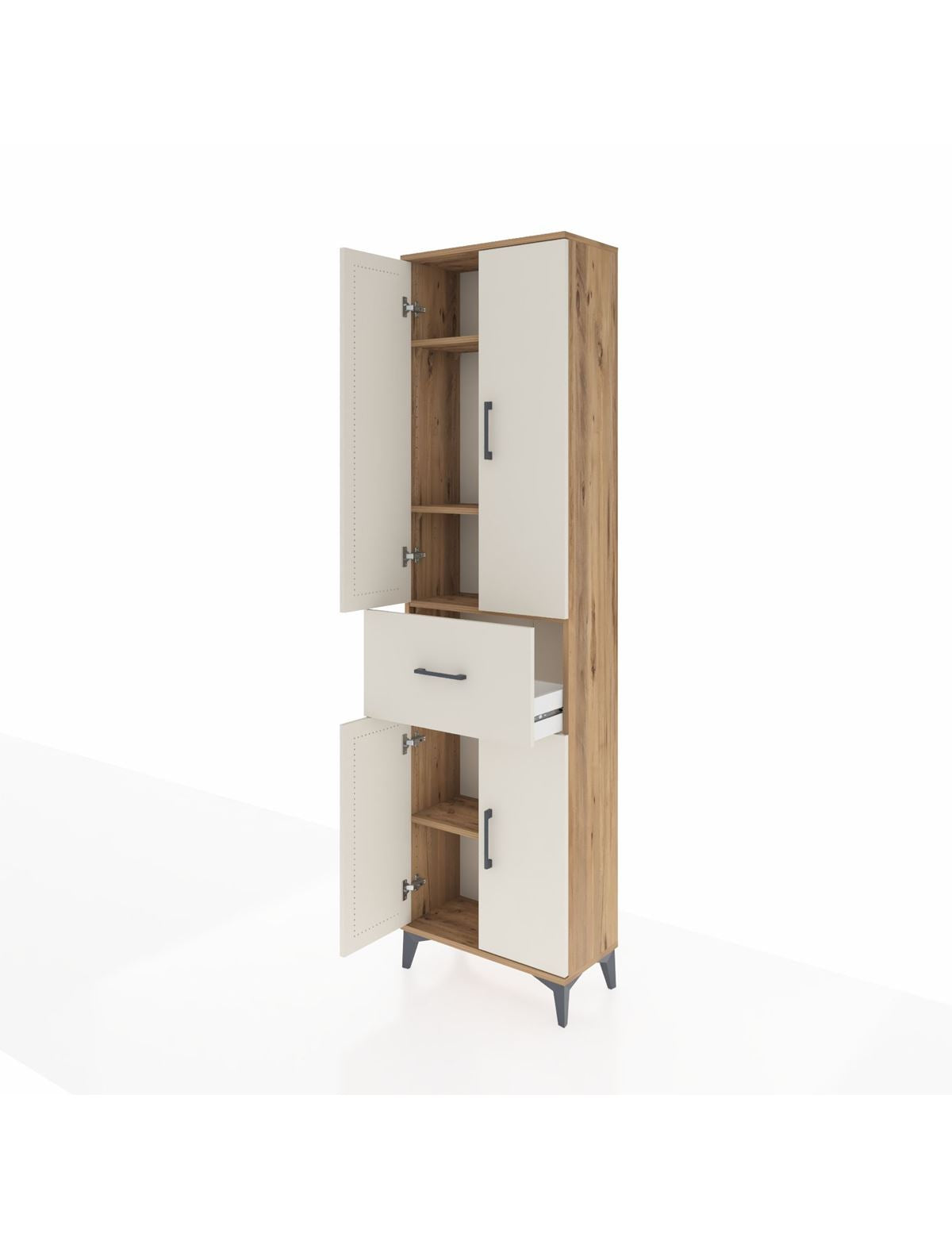 Arges Dolap 4 Raflı Tek Çekmeceli 4 Kapaklı 60x30x221 - S29M202V7A