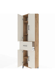 Arges Dolap 4 Raflı Tek Çekmeceli 4 Kapaklı 60x30x221 Çam-Aytaşı