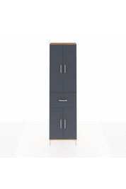 Arges Dolap 4 Raflı Tek Çekmeceli 4 Kapaklı 60x30x221 Çam-Antrasit