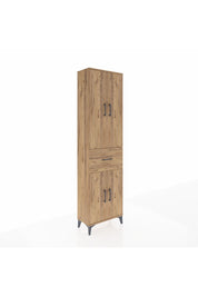 Arges Dolap 4 Raflı Tek Çekmeceli 4 Kapaklı 60x30x221 Çam-Çam