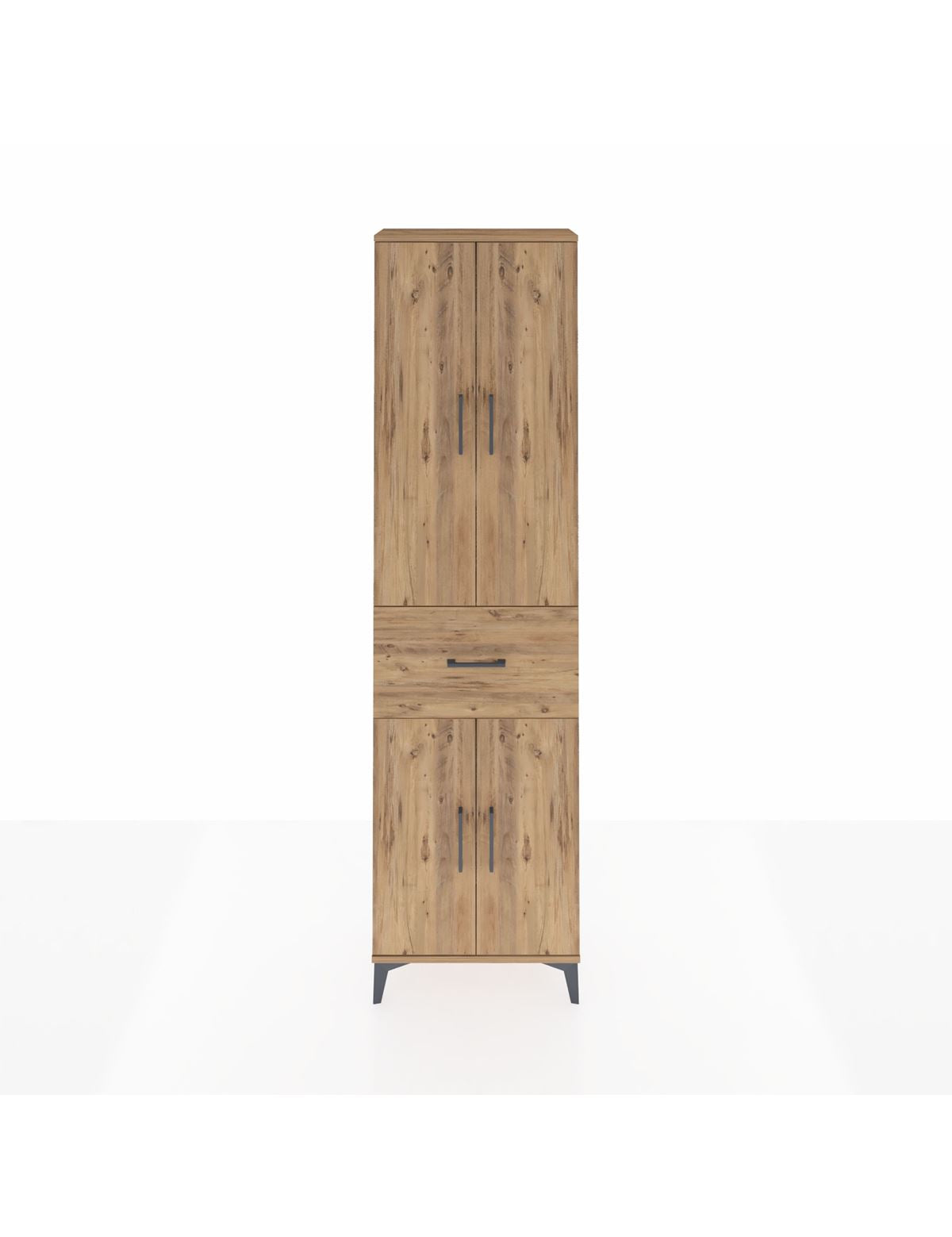 Arges Dolap 4 Raflı Tek Çekmeceli 4 Kapaklı 60x30x221 Çam-Çam