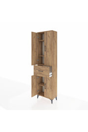 Arges Dolap 4 Raflı Tek Çekmeceli 4 Kapaklı 60x30x221 Çam-Çam