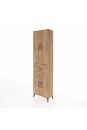 Arges Dolap 4 Raflı Tek Çekmeceli 4 Kapaklı 60x30x221 Çam-Çam