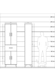 Arges Dolap 4 Raflı Tek Çekmeceli 4 Kapaklı 60x30x221 - S29M202V9A
