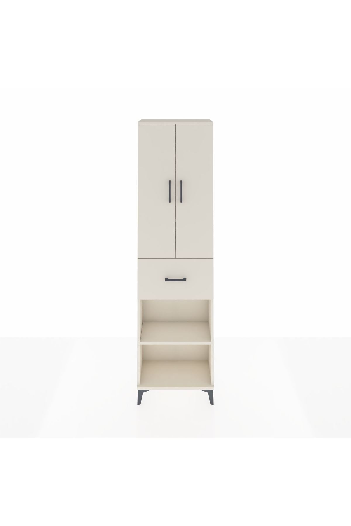 Arges Dolap 4 Raflı Tek Çekmeceli 2 Kapaklı 60x30x221 Aytaşı-Aytaşı