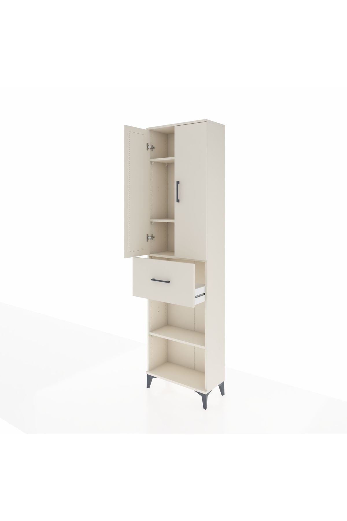 Arges Dolap 4 Raflı Tek Çekmeceli 2 Kapaklı 60x30x221 Aytaşı-Aytaşı