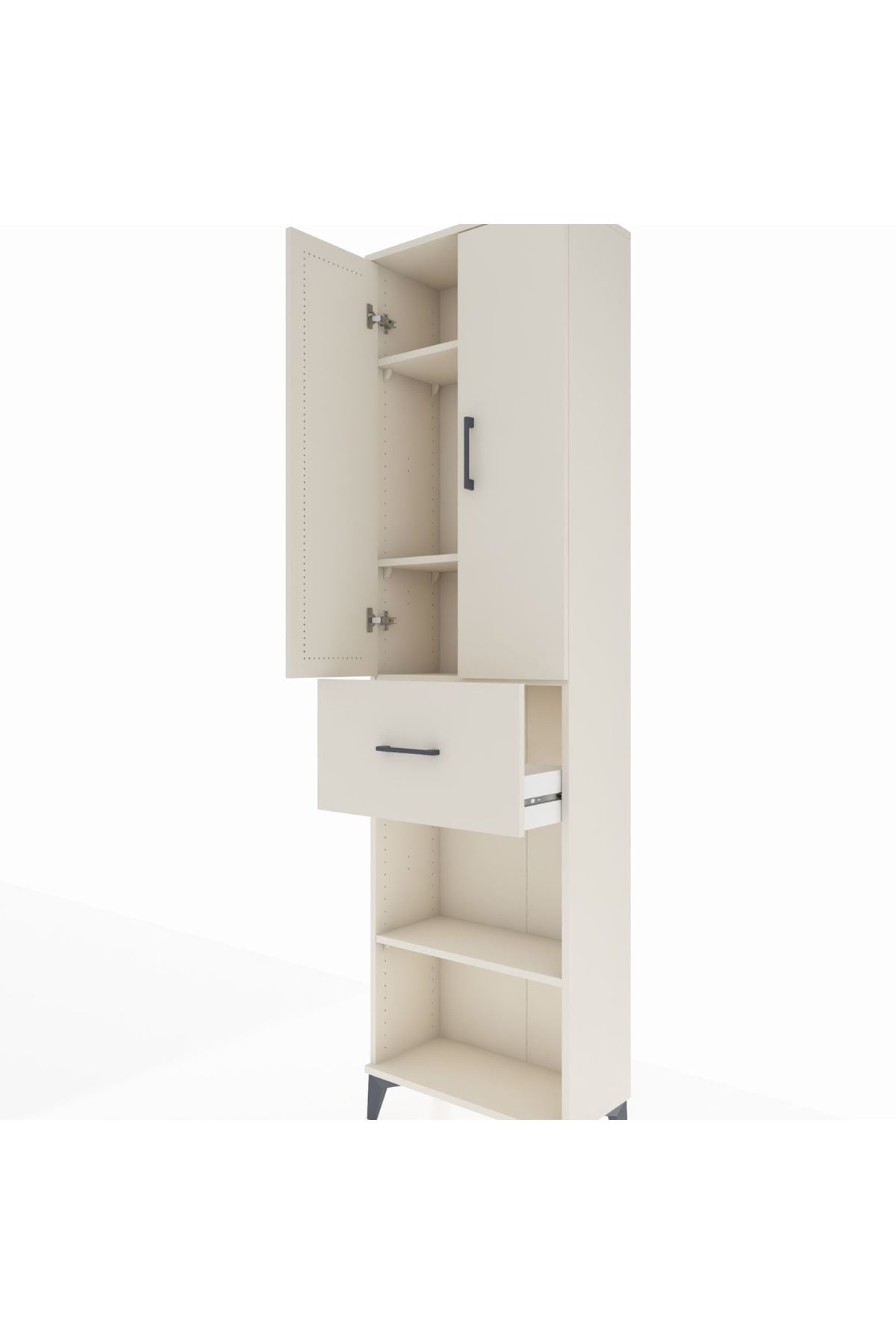 Arges Dolap 4 Raflı Tek Çekmeceli 2 Kapaklı 60x30x221 Aytaşı-Aytaşı