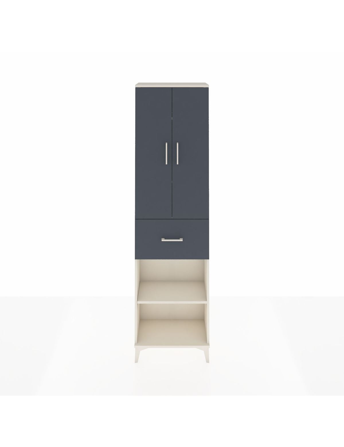 Arges Dolap 4 Raflı Tek Çekmeceli 2 Kapaklı 60x30x221 Aytaşı-Antrasit