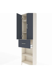 Arges Dolap 4 Raflı Tek Çekmeceli 2 Kapaklı 60x30x221 Aytaşı-Antrasit