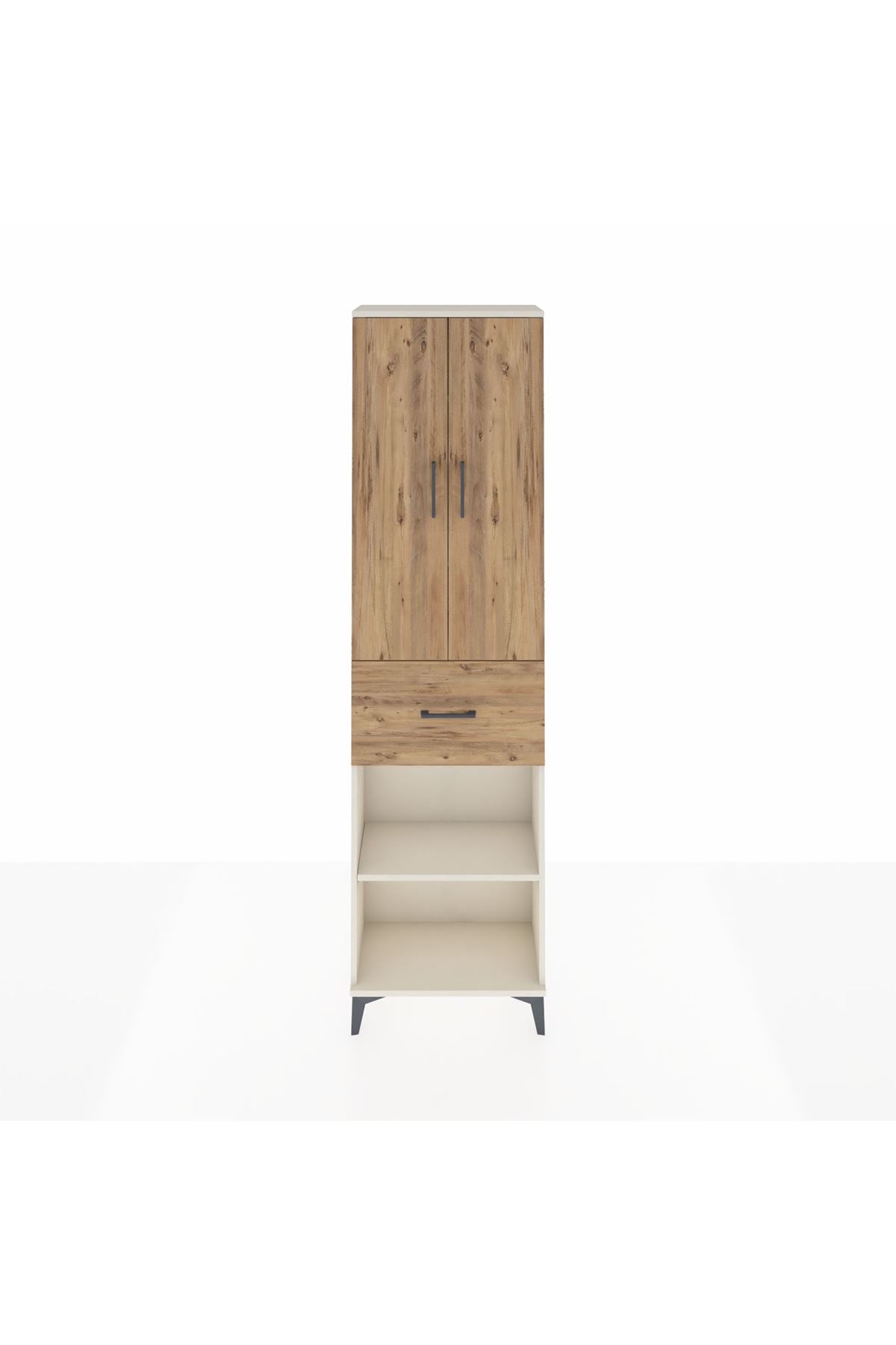 Arges Dolap 4 Raflı Tek Çekmeceli 2 Kapaklı 60x30x221 Aytaşı-Çam