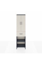 Arges Dolap 4 Raflı Tek Çekmeceli 2 Kapaklı 60x30x221 Antrasit-Aytaşı