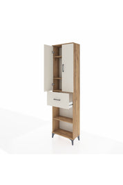 Arges Dolap 4 Raflı Tek Çekmeceli 2 Kapaklı 60x30x221 Çam-Aytaşı