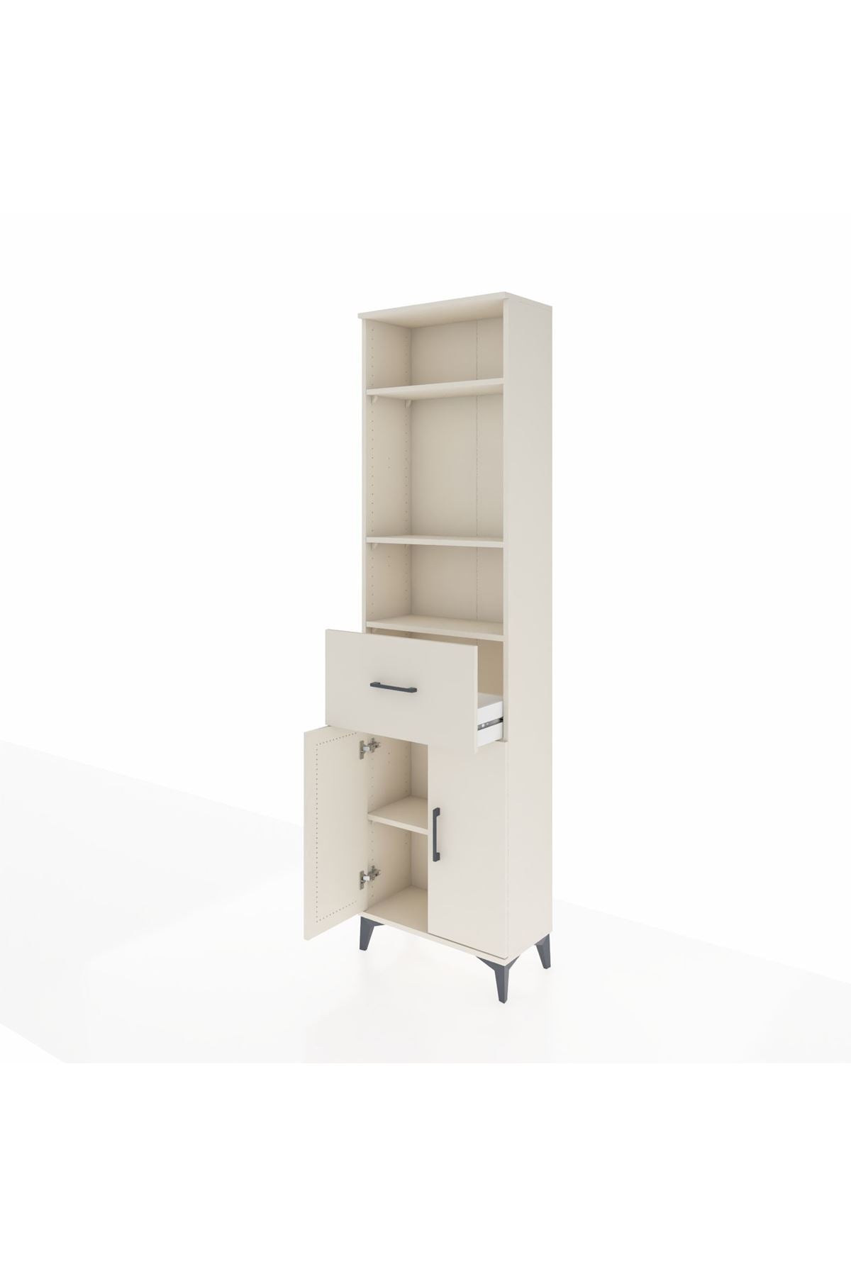 Arges Dolap 4 Raflı Tek Çekmeceli 2 Kapaklı 60x30x221 Aytaşı-Aytaşı