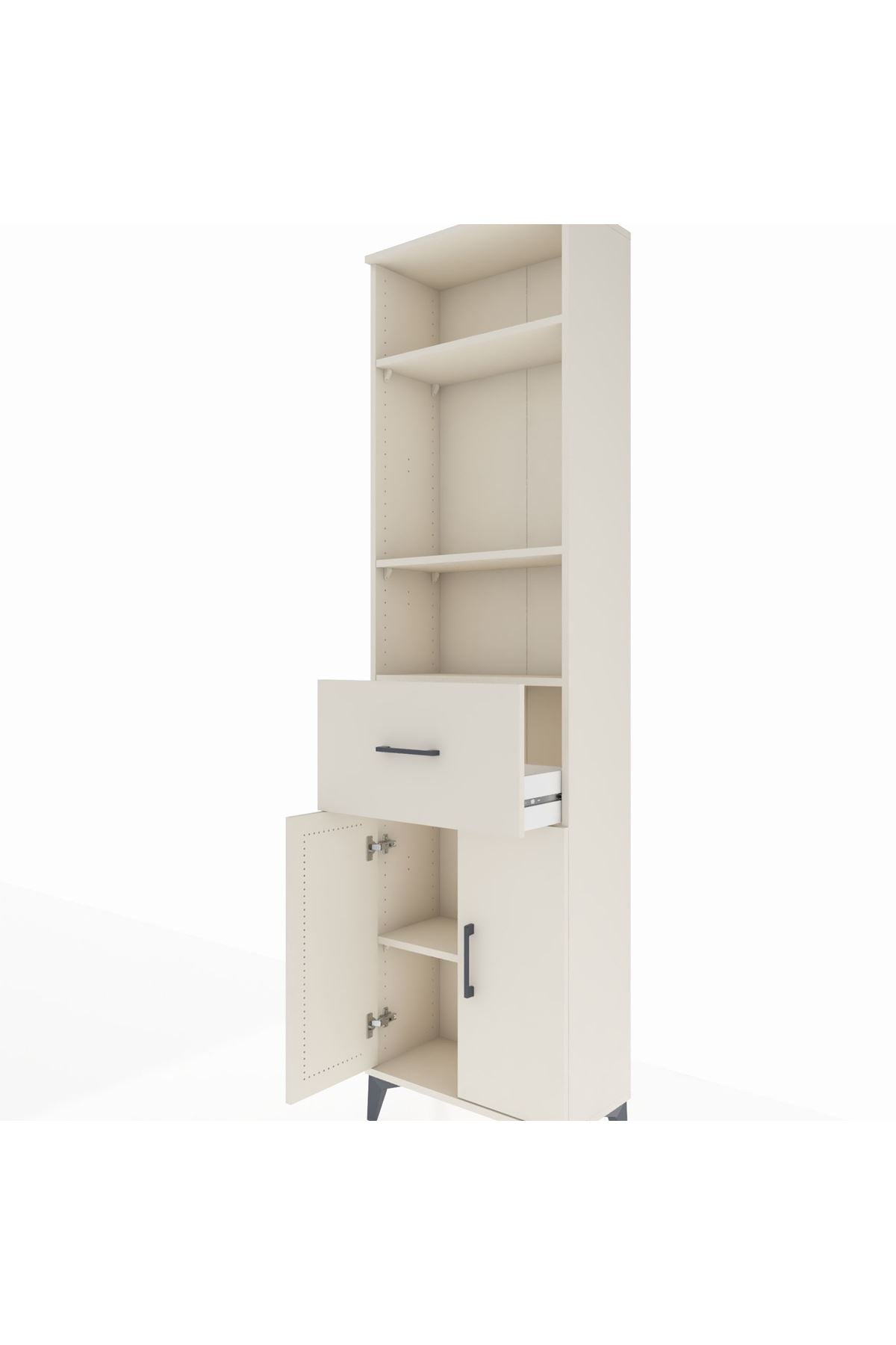 Arges Dolap 4 Raflı Tek Çekmeceli 2 Kapaklı 60x30x221 Aytaşı-Aytaşı