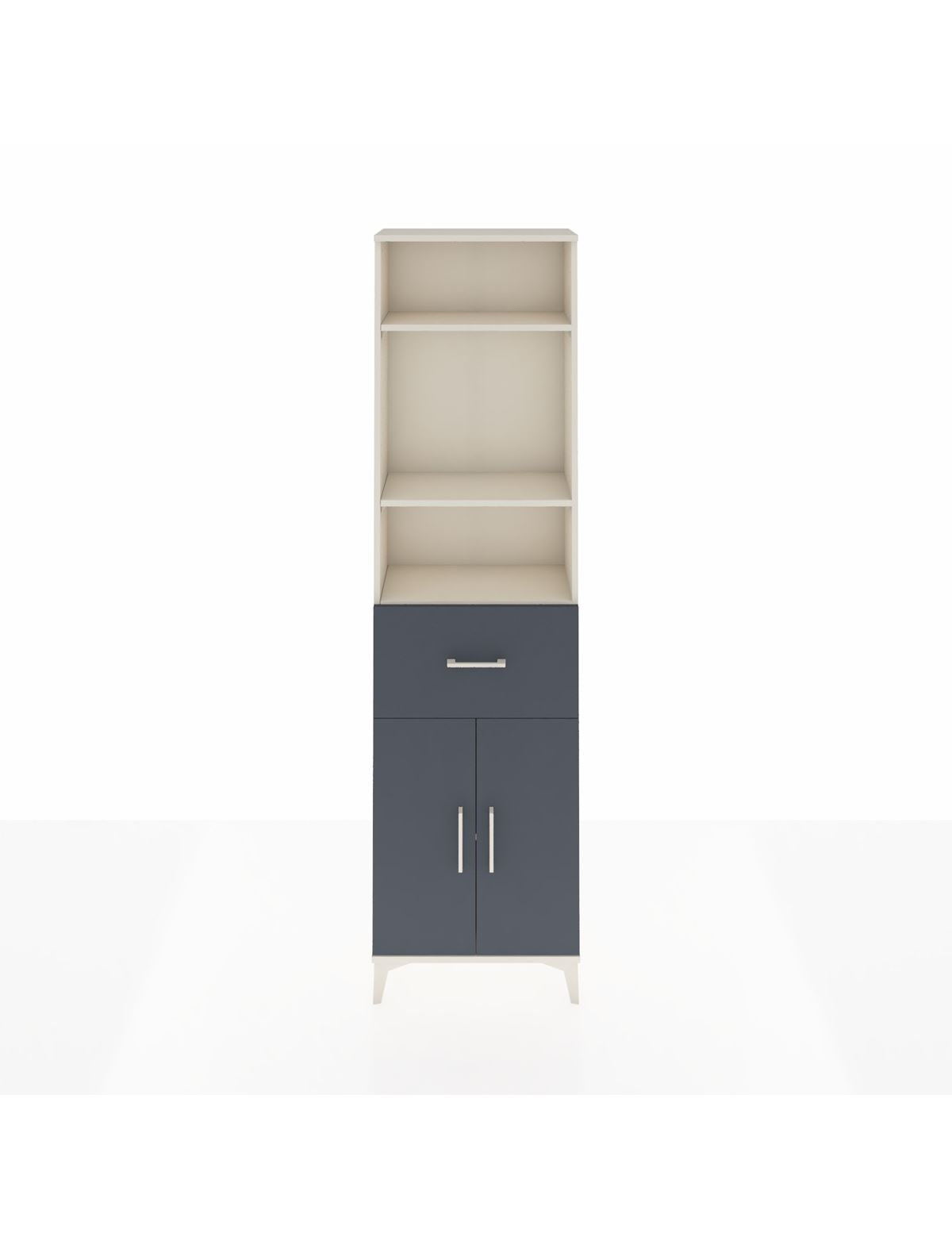 Arges Dolap 4 Raflı Tek Çekmeceli 2 Kapaklı 60x30x221 Aytaşı-Antrasit