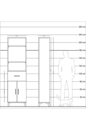 Arges Dolap 4 Raflı Tek Çekmeceli 2 Kapaklı 60x30x221 Aytaşı-Çam
