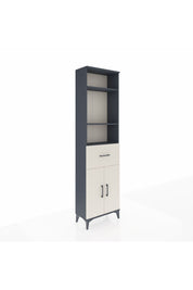 Arges Dolap 4 Raflı Tek Çekmeceli 2 Kapaklı 60x30x221 Antrasit-Aytaşı