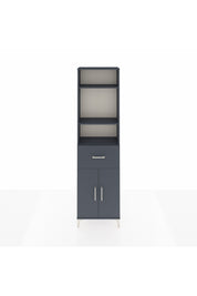 Arges Dolap 4 Raflı Tek Çekmeceli 2 Kapaklı 60x30x221 Antrasit-Antrasit