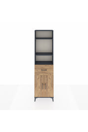 Arges Dolap 4 Raflı Tek Çekmeceli 2 Kapaklı 60x30x221 Antrasit-Çam