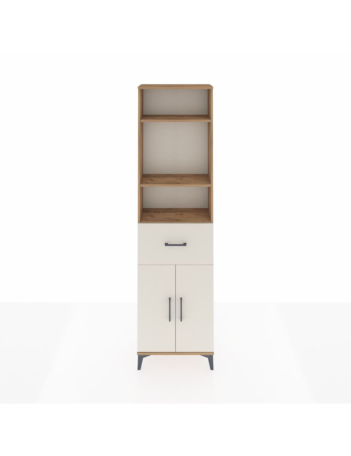 Arges Dolap 4 Raflı Tek Çekmeceli 2 Kapaklı 60x30x221 Çam-Aytaşı