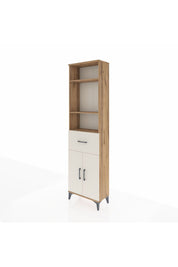 Arges Dolap 4 Raflı Tek Çekmeceli 2 Kapaklı 60x30x221 Çam-Aytaşı