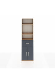 Arges Dolap 4 Raflı Tek Çekmeceli 2 Kapaklı 60x30x221 Çam-Antrasit