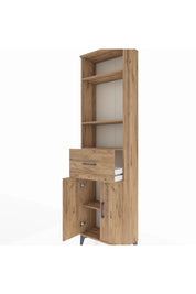 Arges Dolap 4 Raflı Tek Çekmeceli 2 Kapaklı 60x30x221 Çam-Çam