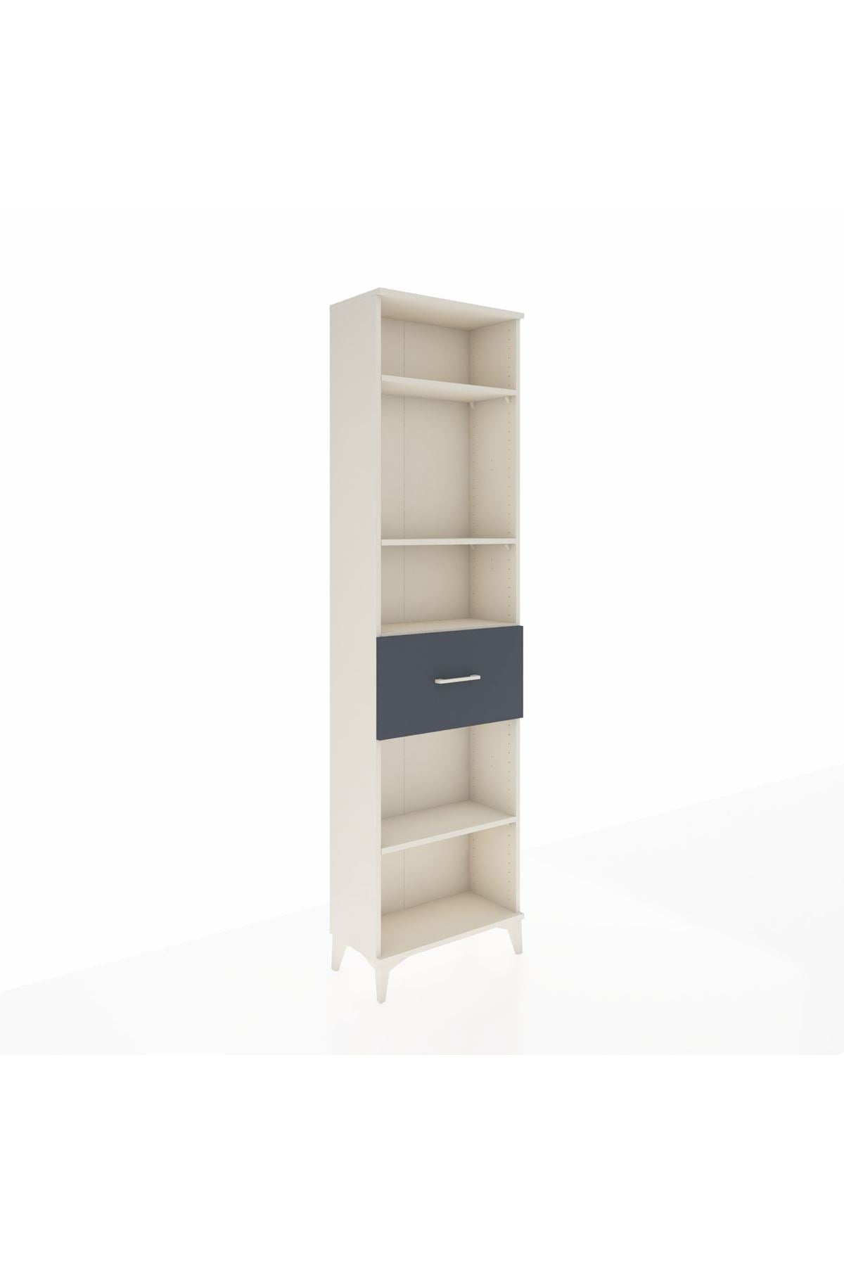 Arges Dolap 4 Raflı Tek Çekmeceli 60x30x221 Aytaşı-Antrasit