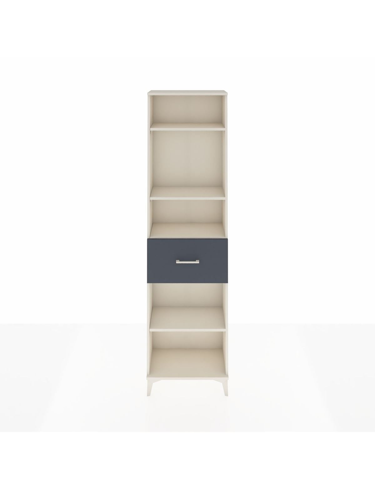 Arges Dolap 4 Raflı Tek Çekmeceli 60x30x221 Aytaşı-Antrasit