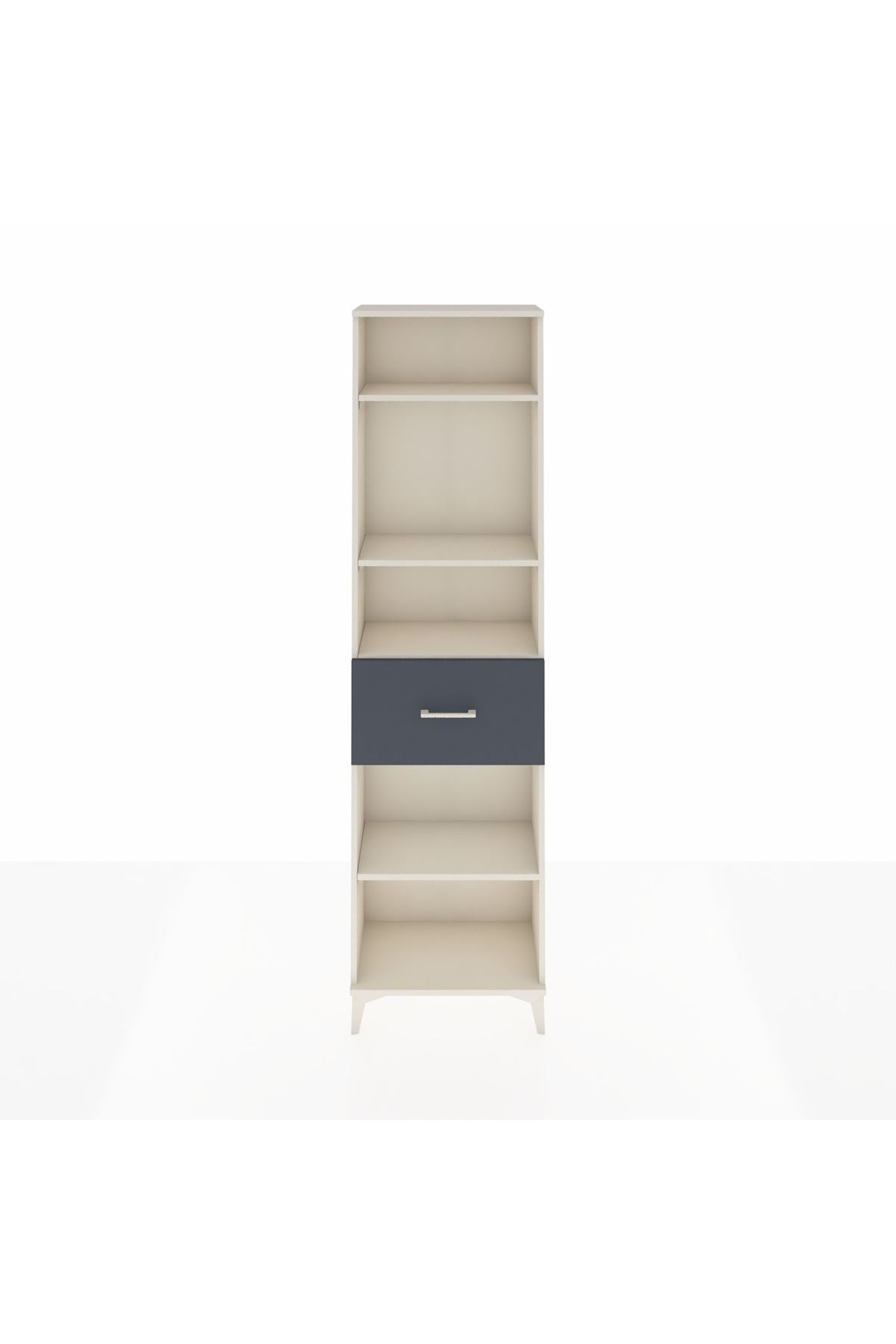 Arges Dolap 4 Raflı Tek Çekmeceli 60x30x221 Aytaşı-Antrasit