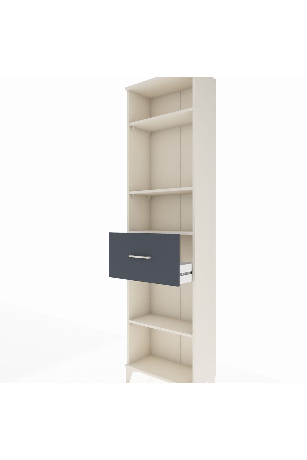 Arges Dolap 4 Raflı Tek Çekmeceli 60x30x221 Aytaşı-Antrasit