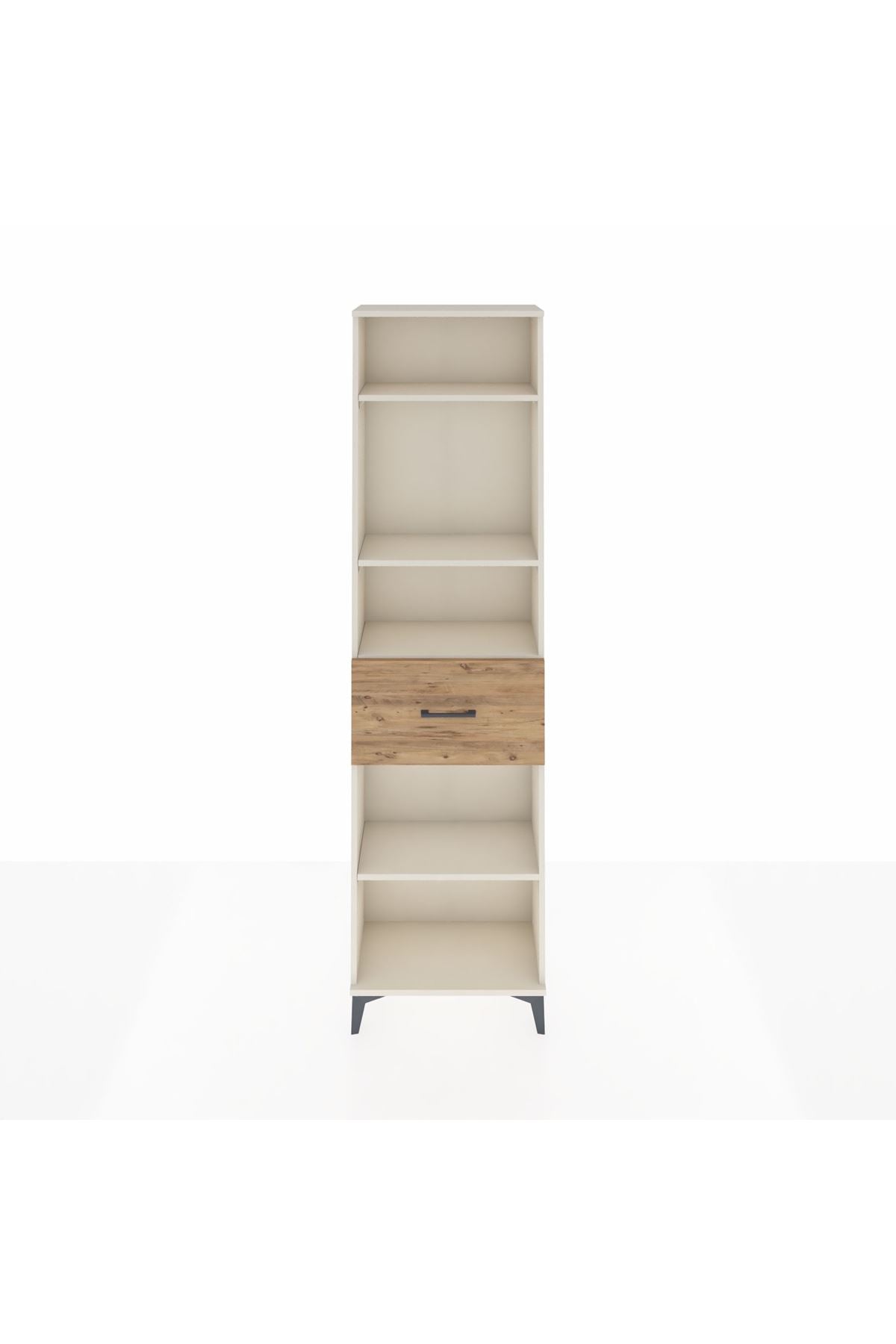 Arges Dolap 4 Raflı Tek Çekmeceli 60x30x221 Aytaşı-Çam