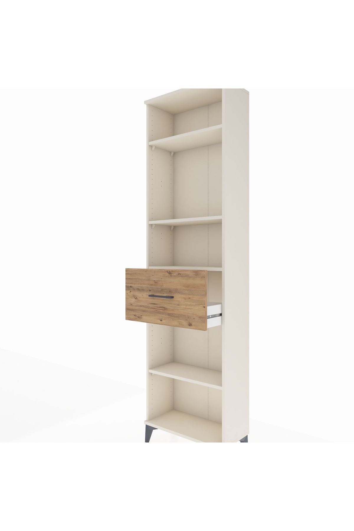 Arges Dolap 4 Raflı Tek Çekmeceli 60x30x221 Aytaşı-Çam