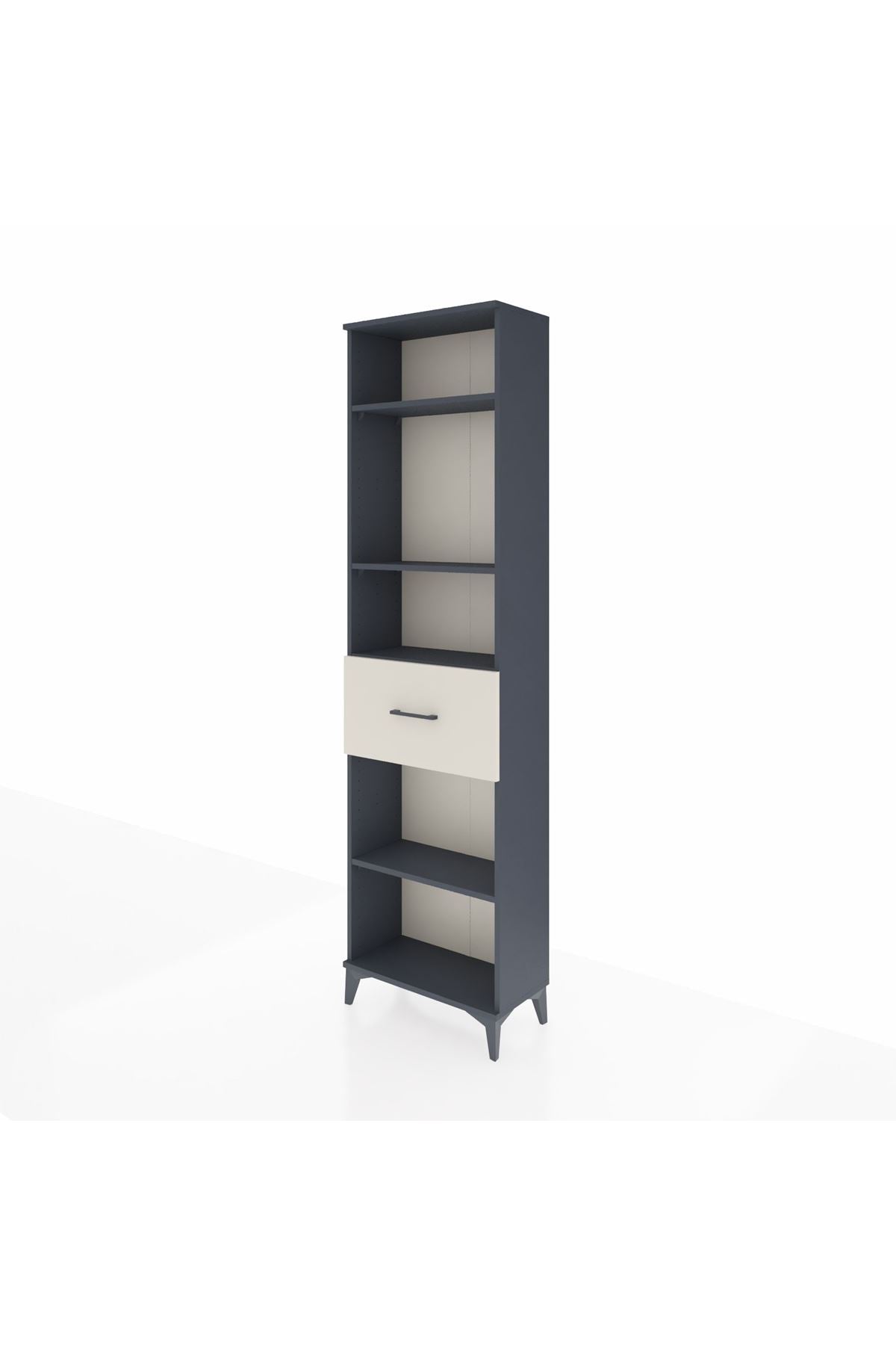 Arges Dolap 4 Raflı Tek Çekmeceli 60x30x221 Antrasit-Aytaşı