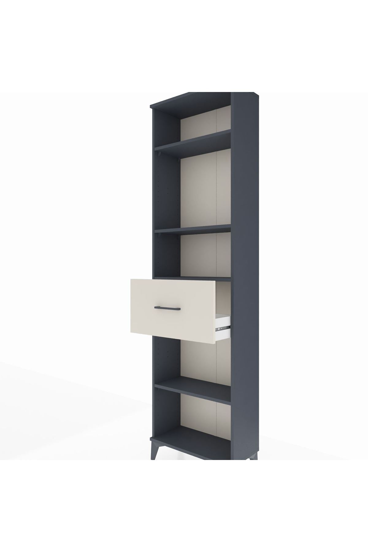 Arges Dolap 4 Raflı Tek Çekmeceli 60x30x221 Antrasit-Aytaşı