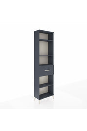 Arges Dolap 4 Raflı Tek Çekmeceli 60x30x221 Antrasit-Antrasit