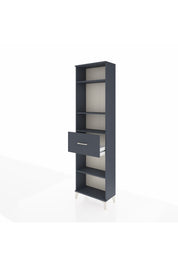 Arges Dolap 4 Raflı Tek Çekmeceli 60x30x221 Antrasit-Antrasit