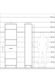 Arges Dolap 4 Raflı Tek Çekmeceli 60x30x221 Çam-Aytaşı