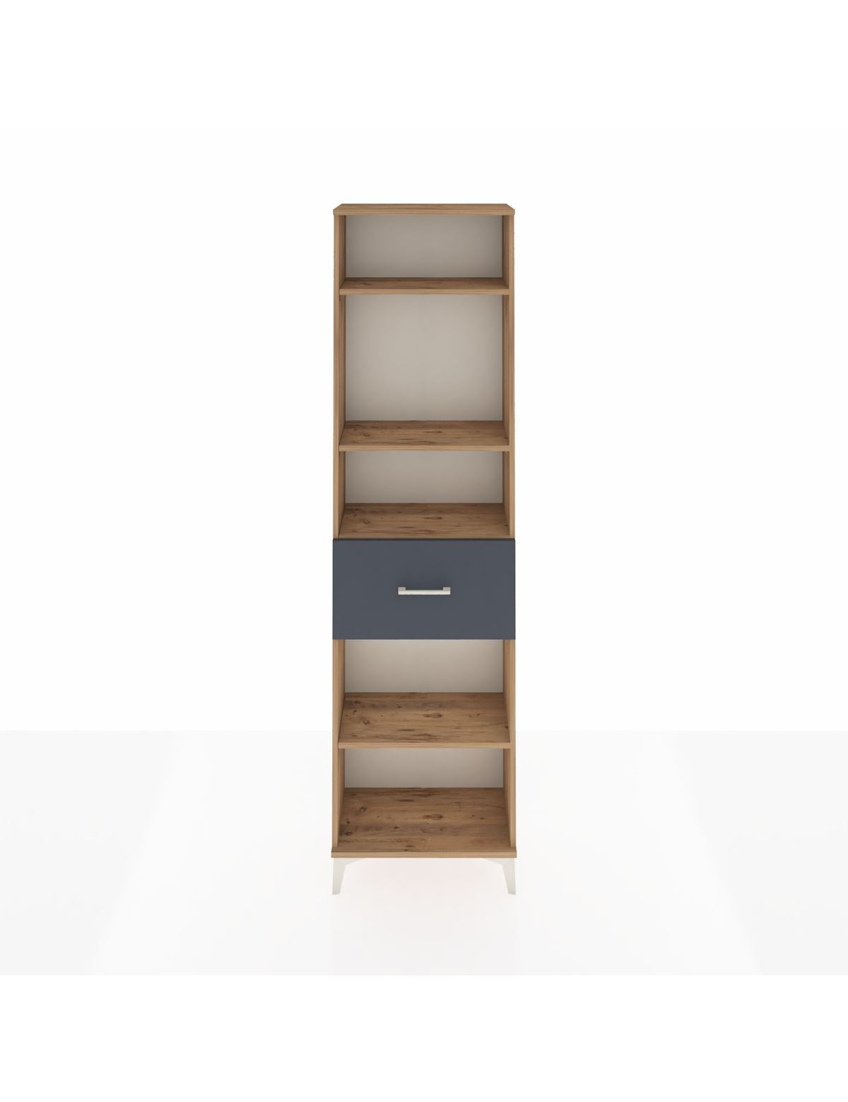 Arges Dolap 4 Raflı Tek Çekmeceli 60x30x221 Çam-Antrasit