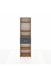 Arges Dolap 4 Raflı Tek Çekmeceli 60x30x221 Çam-Antrasit