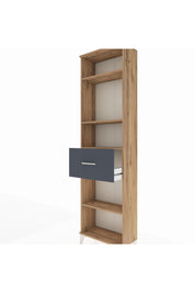 Arges Dolap 4 Raflı Tek Çekmeceli 60x30x221 Çam-Antrasit