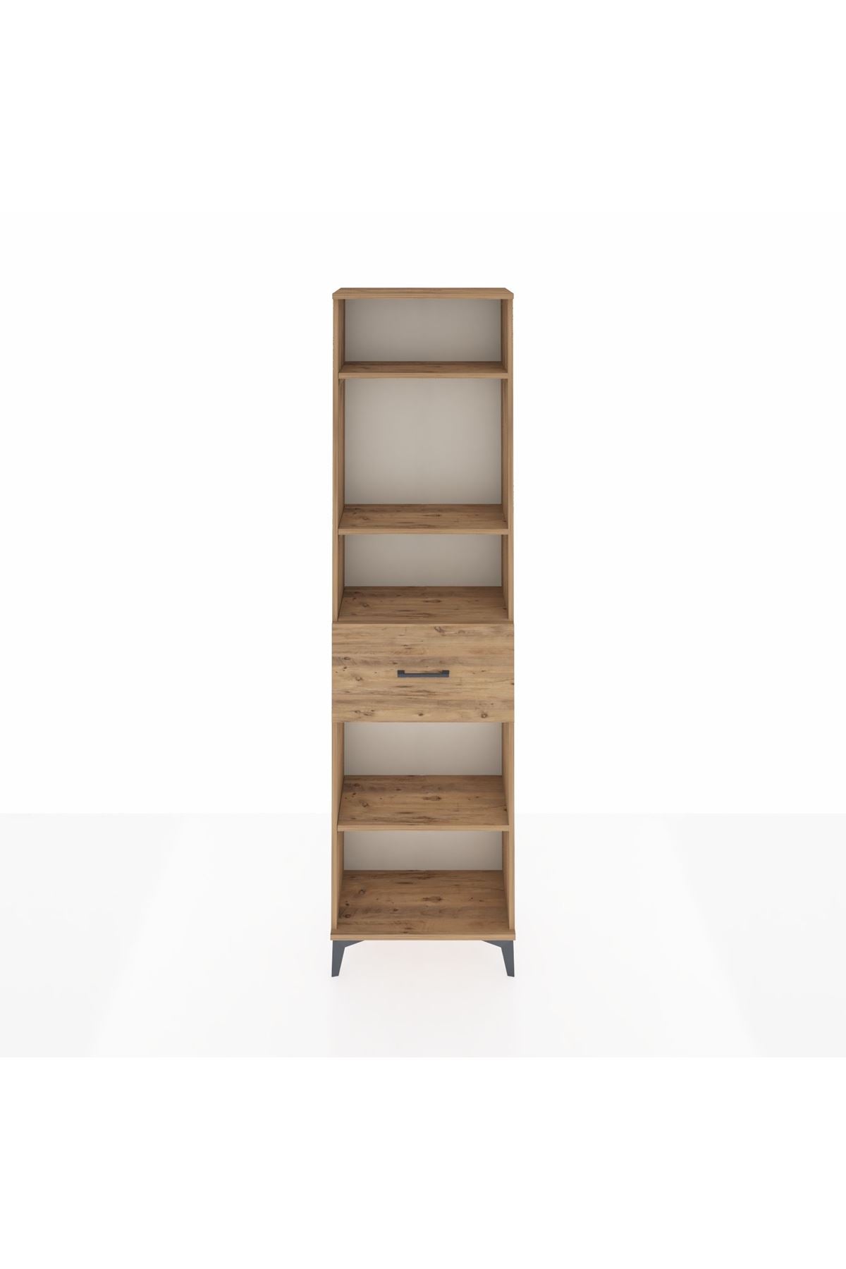 Arges Dolap 4 Raflı Tek Çekmeceli 60x30x221 Çam-Çam