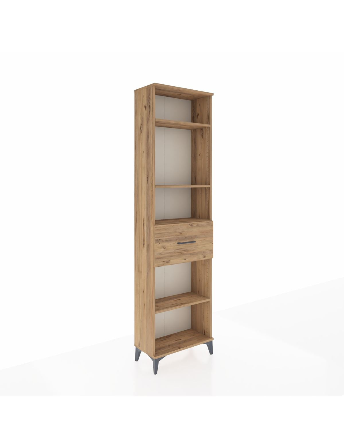 Arges Dolap 4 Raflı Tek Çekmeceli 60x30x221 Çam-Çam