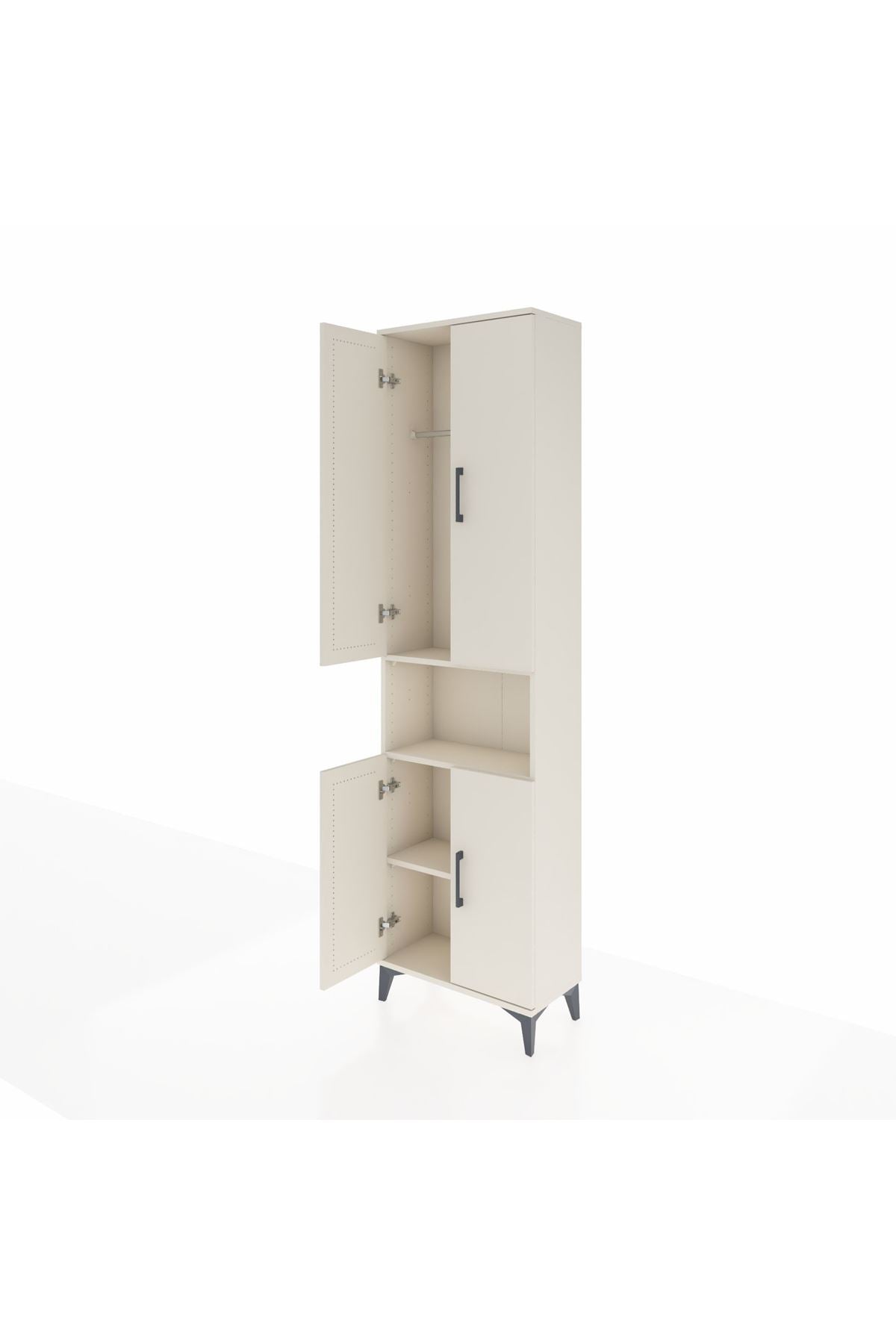 Arges Dolap 3 Raflı 4 Kapaklı Tek Askılı 60x30x221 Aytaşı-Aytaşı