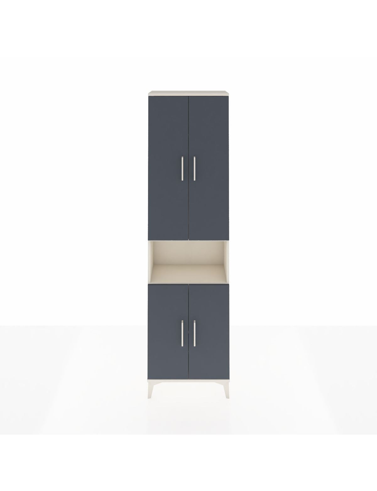 Arges Dolap 3 Raflı 4 Kapaklı Tek Askılı 60x30x221 Aytaşı-Antrasit