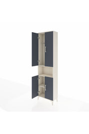 Arges Dolap 3 Raflı 4 Kapaklı Tek Askılı 60x30x221 Aytaşı-Antrasit