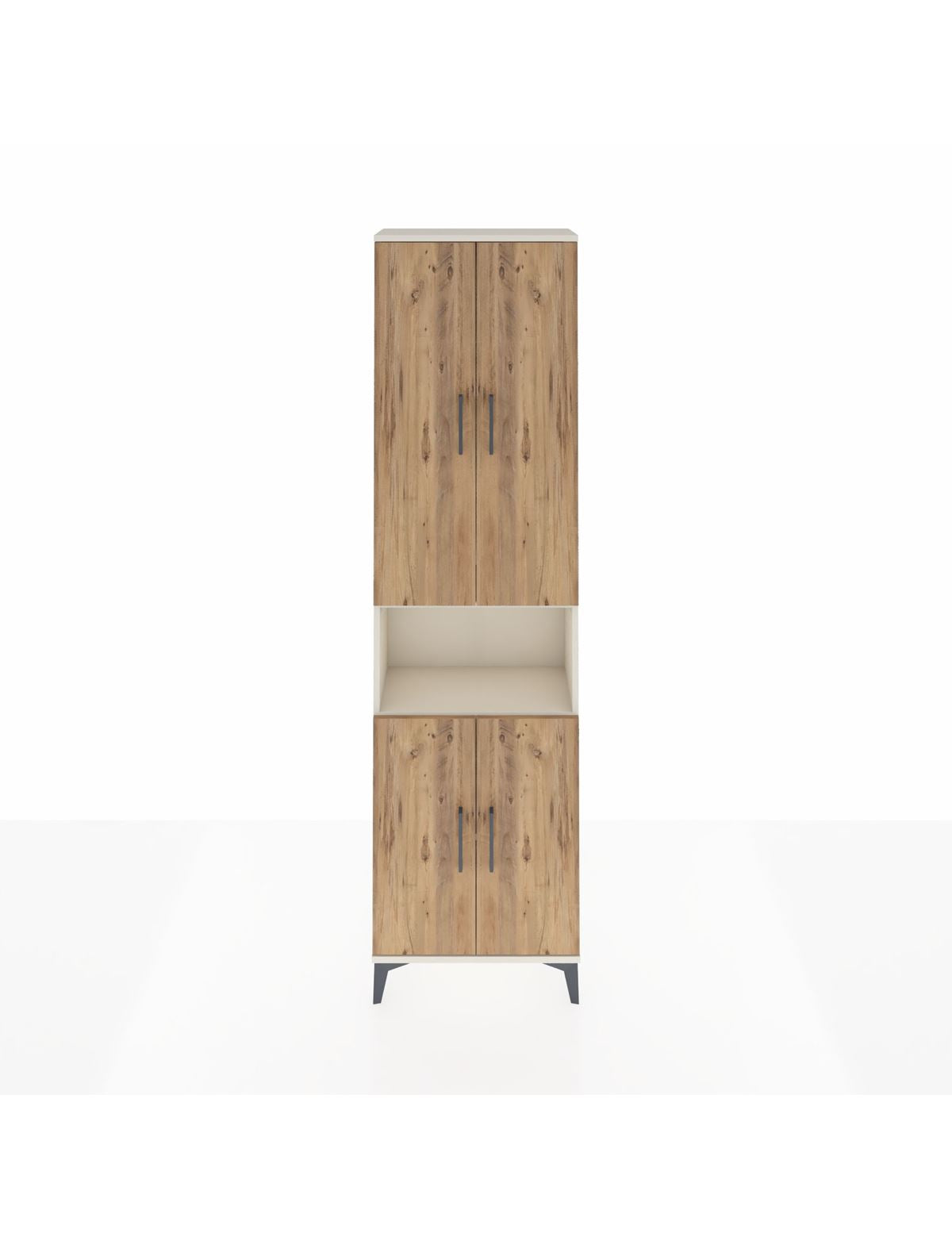 Arges Dolap 3 Raflı 4 Kapaklı Tek Askılı 60x30x221 Aytaşı-Çam