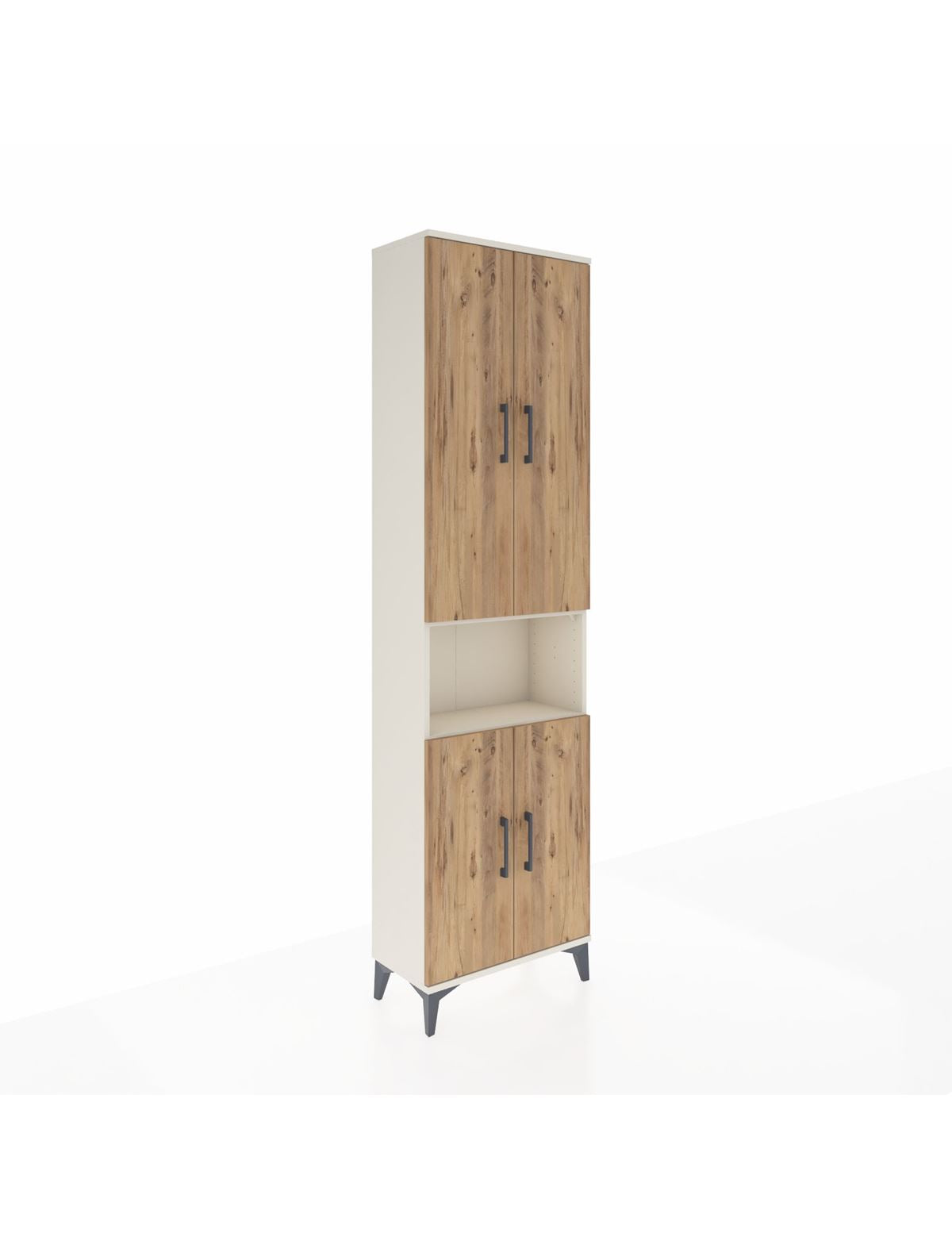 Arges Dolap 3 Raflı 4 Kapaklı Tek Askılı 60x30x221 Aytaşı-Çam