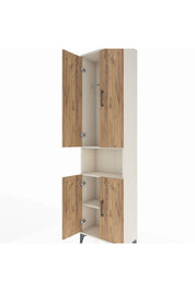 Arges Dolap 3 Raflı 4 Kapaklı Tek Askılı 60x30x221 Aytaşı-Çam